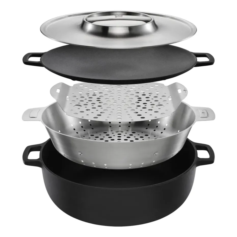 Olla Norden Grill Chef hierro fundido-acero inoxidable, Ø30 cm