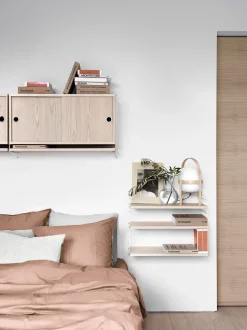 Panel de pared String, Blanco, 50x30 cm, paquete de 2