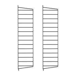Panel de pared String, Negro, 75x20 cm, paquete de 2