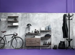 Panel de suelo String, Blanco, 115x30 cm, paquete de 1