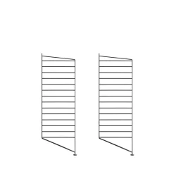 Panel de suelo String, Negro, 85x30 cm, paquete de 2