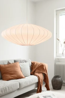 Pantalla de lámpara Ellipse P65 cm lino, blanco