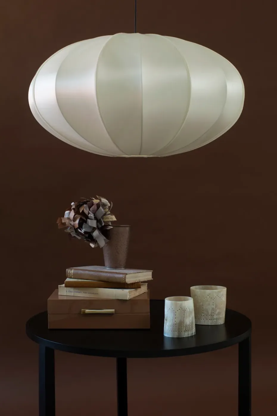 Pantalla de lámpara Indochina Classic Pumpkin, Offwhite