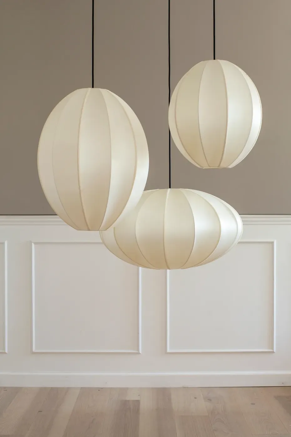 Pantalla de lámpara Indochina Classic Oval S, Offwhite