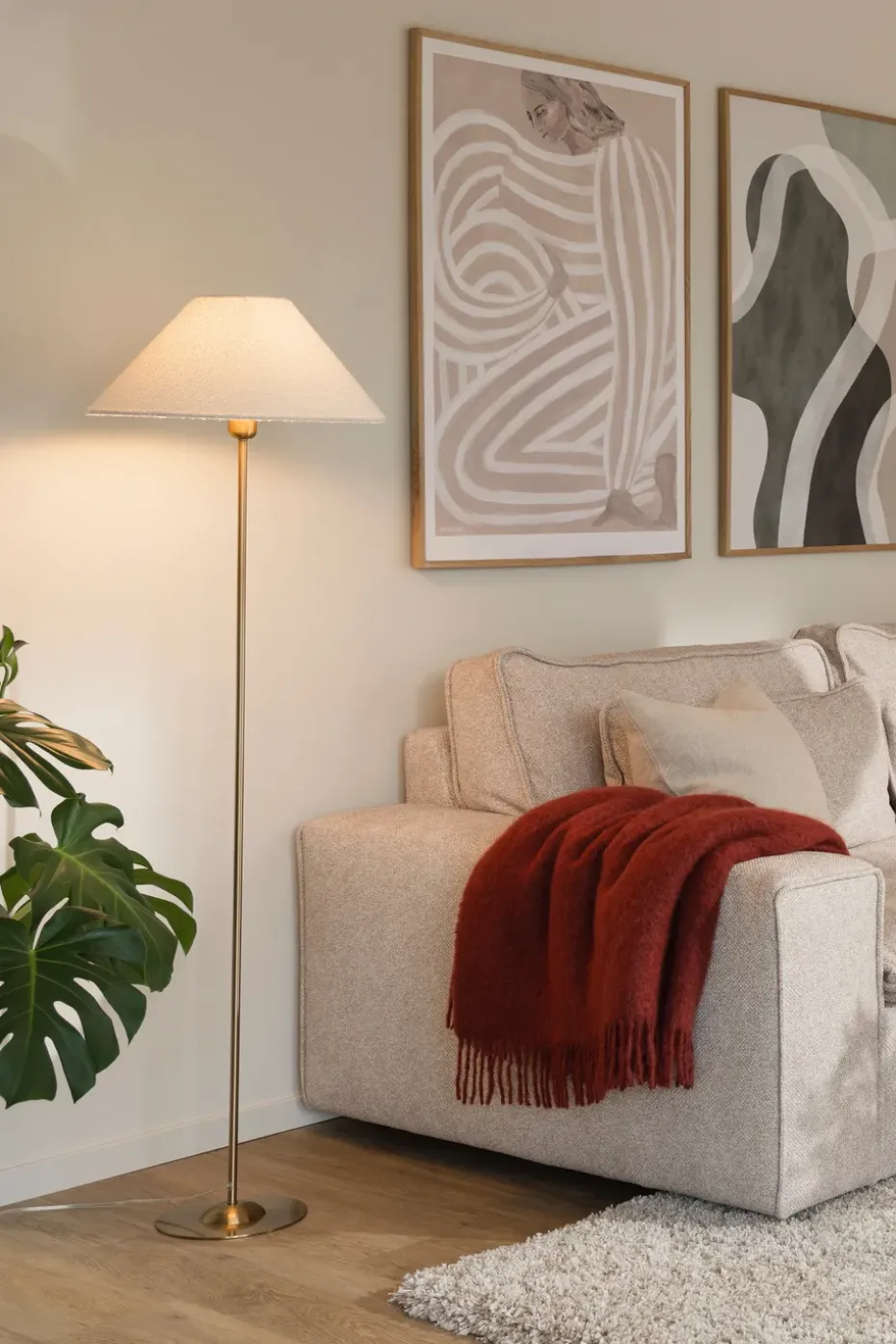 Pantalla de lámpara Iris 45, Bouclé blanco