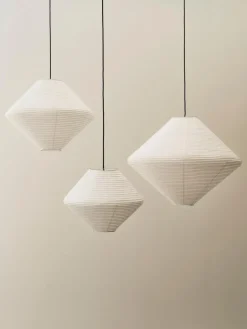 Pantalla de lámpara Paper Shade Diamond, Classic white, Ø60 cm