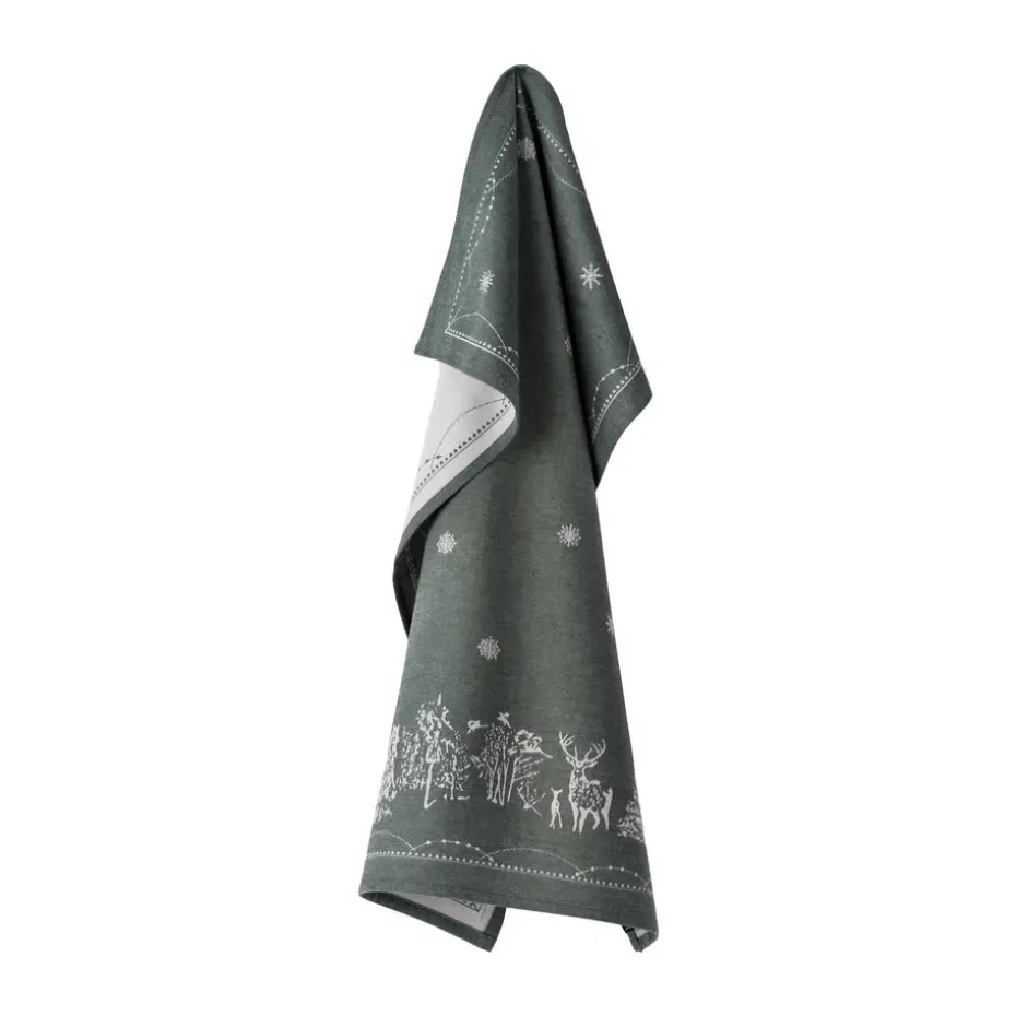 Paño de cocina Julemorgen 50x70 cm, Blanco-verde
