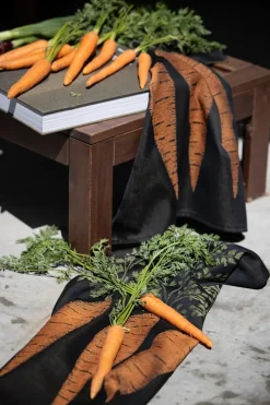 Paño de cocina Morot 48x70 cm, Negro-naranja