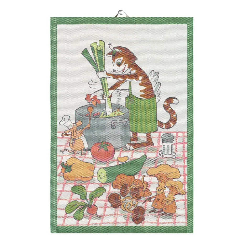 Paño de cocina Pettson & Findus, cocinando
