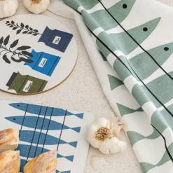 Paño de cocina Sill, verde-gris