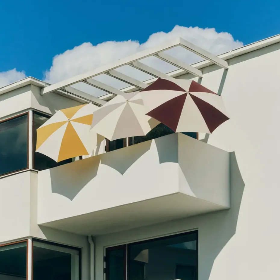Parasol Terrazza Octagon, Blanco roto -grey