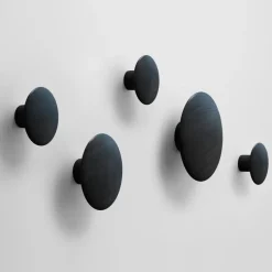 Perchero de pared The Dots, negro, pequeño
