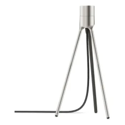 Pie de lámpara de mesa Tripod, acero cepillado