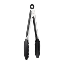 Pinza de cocina Kiah con protector de silicona negro, Acero inoxidable