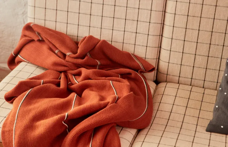 Plaid Rivi 134x184 cm, Nutmeg