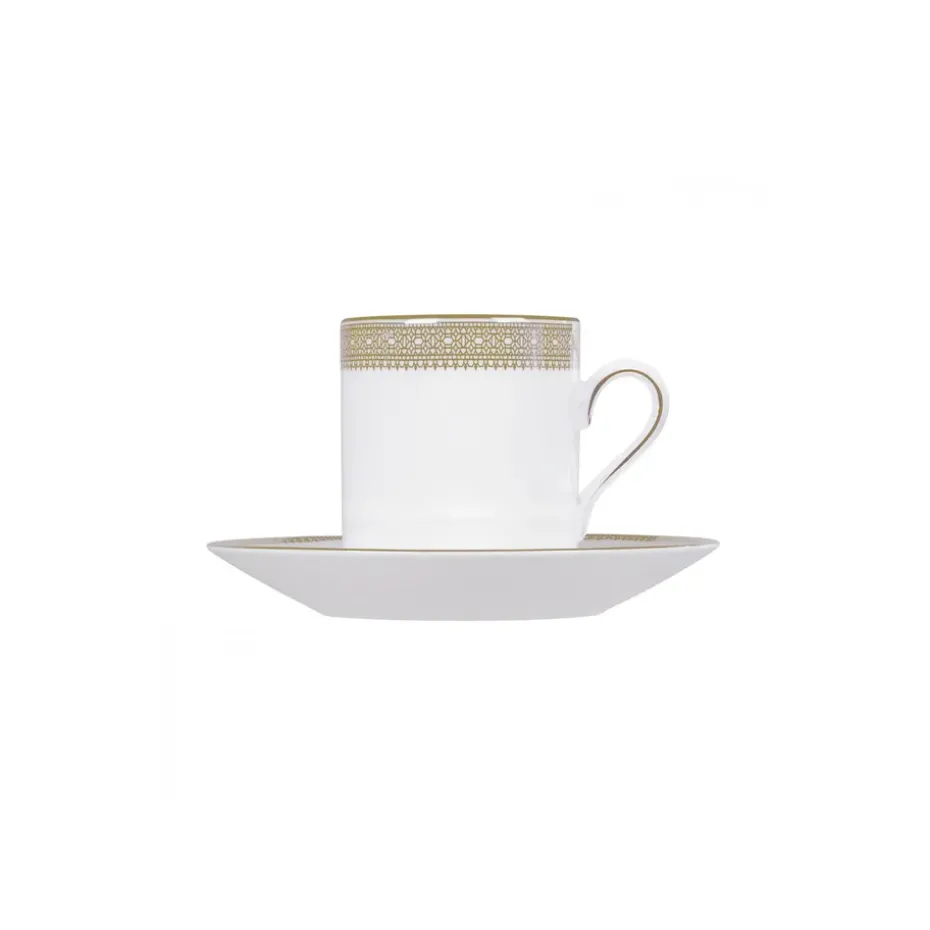 Platillo para taza de café Vera Wang Lace Gold, blanco