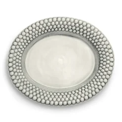 Plato Bubbles ovalado 35 cm, gris