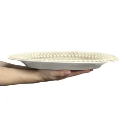 Plato Bubbles ovalado 35 cm, arena