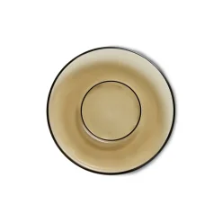 Plato de café de vidrio 70's Ø10,6 cm, Mud brown