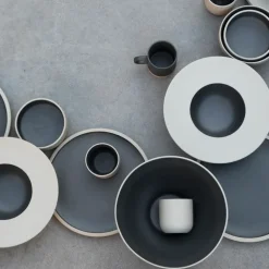Plato de sopa Fumiko, Beige-negro