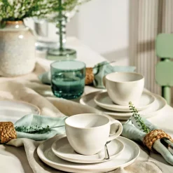 Plato de taza de café Crafted cotton Ø15 cm, Blanco