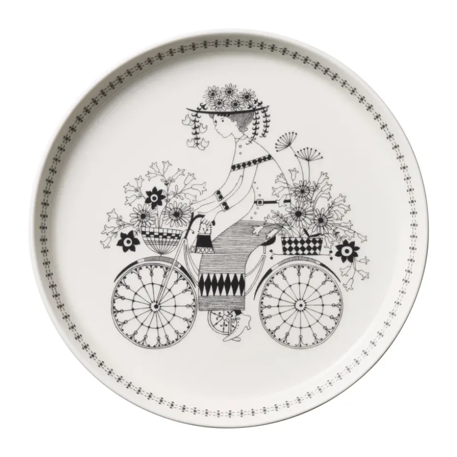 Plato Emilia Ø19 cm, Negro-blanco