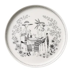 Plato Emilia Ø24 cm, Negro-blanco