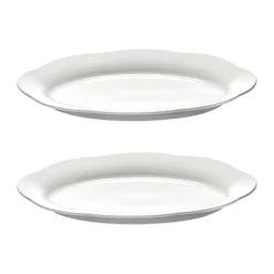 Plato hondo Silhouette oval L 21x30 cm set de 2, White