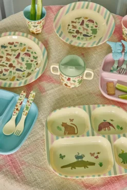 Plato infantil melamina Rice 4 compartimientos, Estampado Jungla Dulce