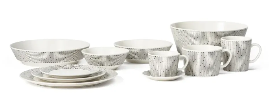 Plato Mainio Sarastus Ø11,5 cm, negro-blanco