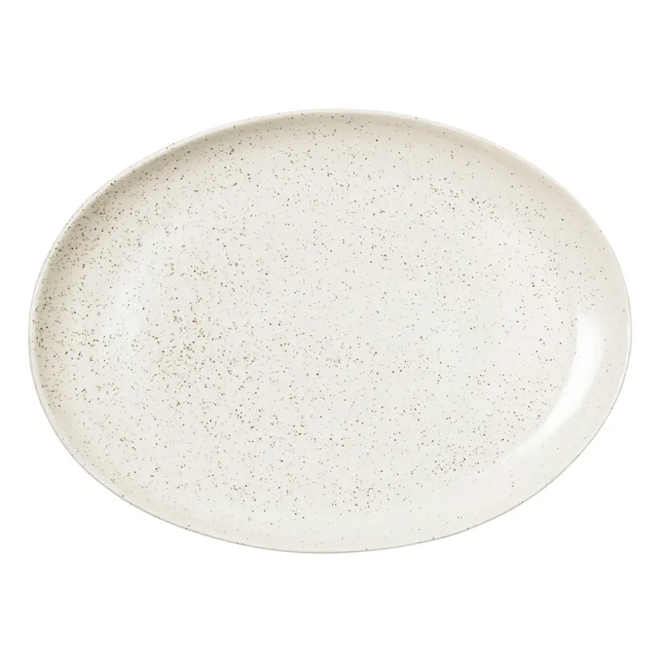 Plato ovalado Nordic Vanilla 35,5 cm, Cream with grains