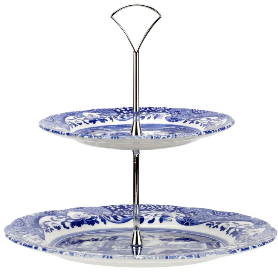 Plato para tarta Blue Italian, 2 pisos