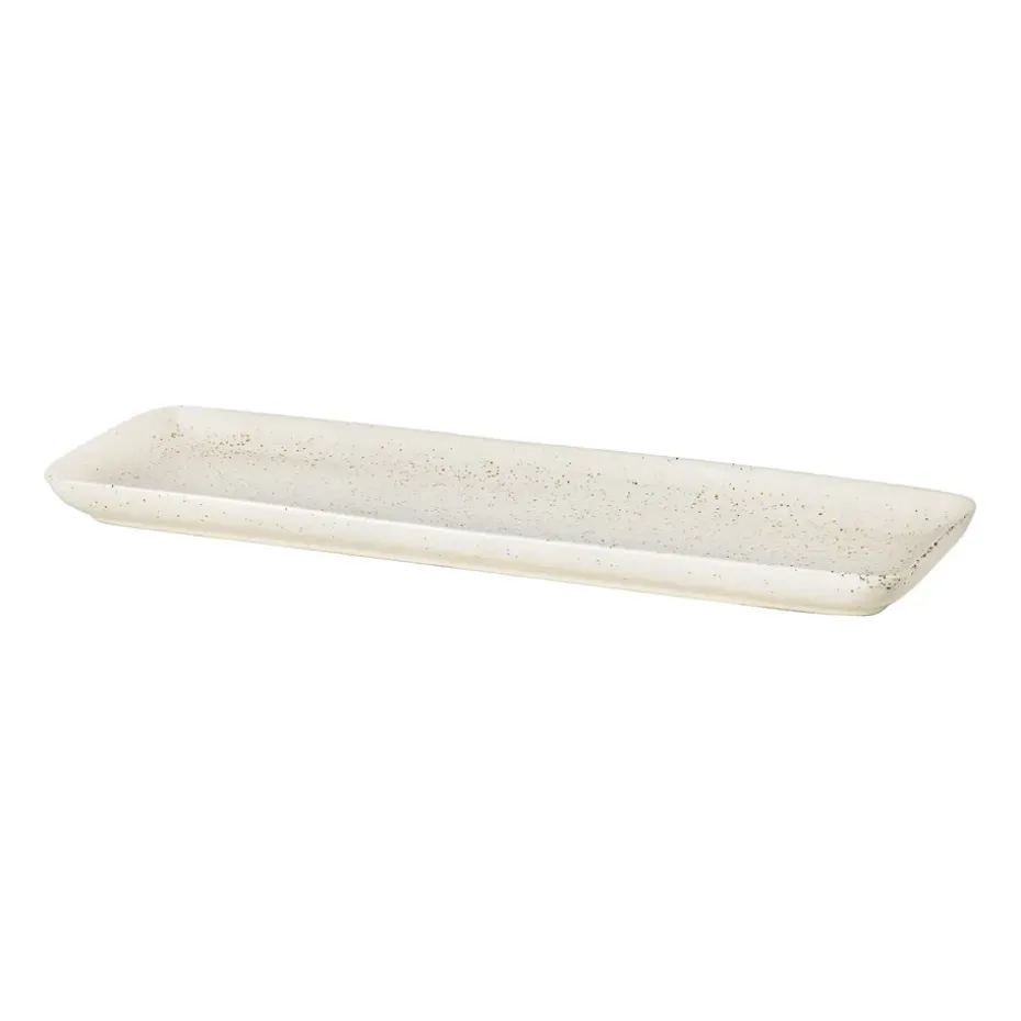 Plato rectangular Nordic Vanilla 12,5x35 cm, Cream with grains