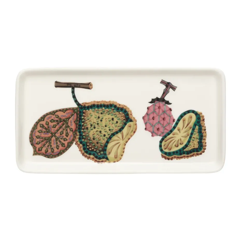 Plato Taika Sato 12x24 cm, Blanco-multicolor