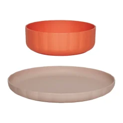 Plato y cuenco Pullo, Rose-apricot
