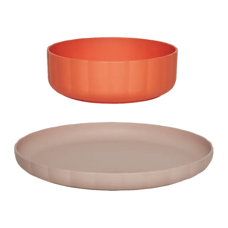 Plato y cuenco Pullo, Rose-apricot