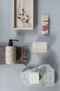 Portacepillos de dientes Travertine 10 cm, Linen