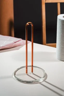 Portarollos de papel de cocina Loop 26 cm, Transparente-ámbar