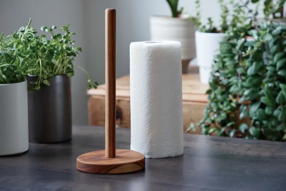 Portarrollos de papel cocina Raw 30,6 cm, Teak