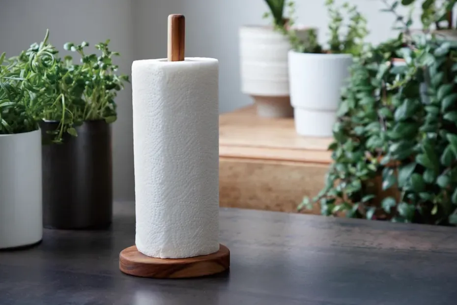 Portarrollos de papel cocina Raw 30,6 cm, Teak
