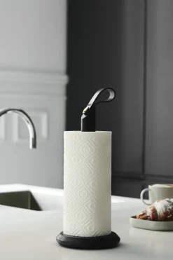 Portarrollos de papel cocina Grab, Roble teñido negro