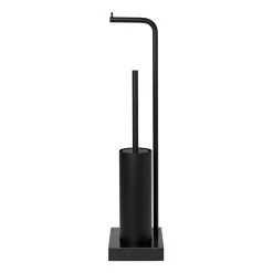 Portarrollos para papel higiénico y portaescobillas baño Modo, negro