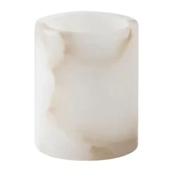Portavelas Alabaster, Blanco-beige, XS 7,5 cm