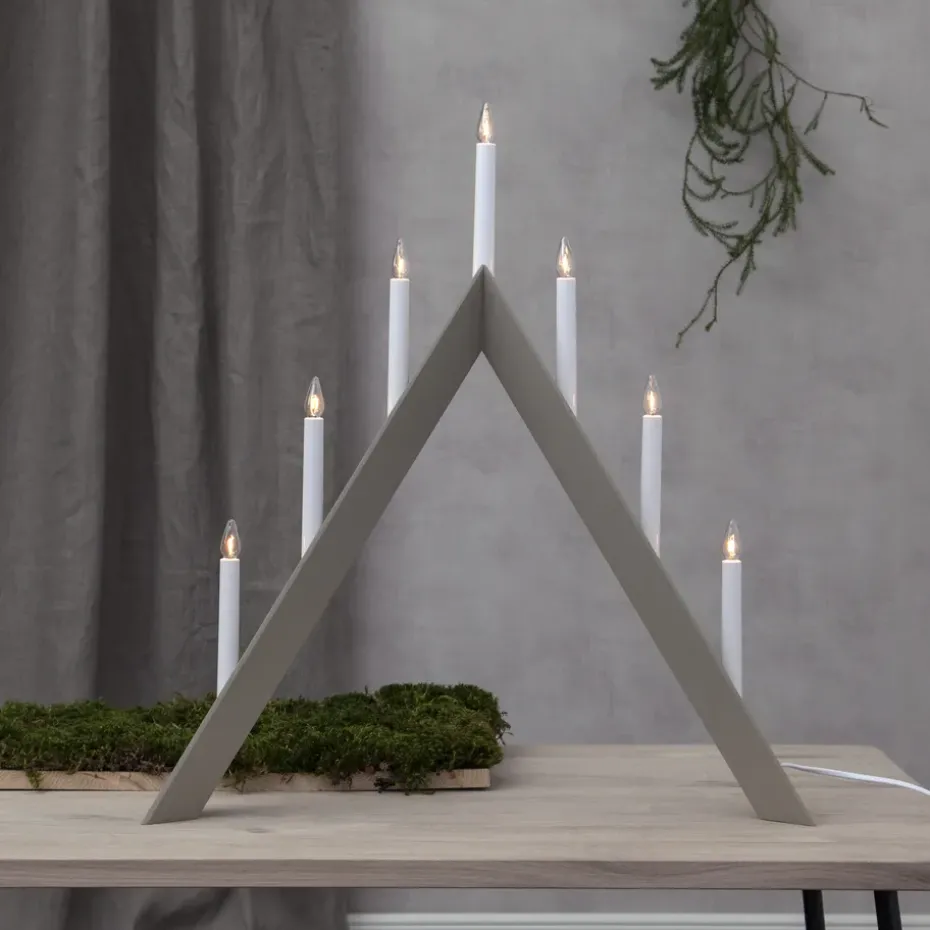 Portavelas de Adviento Arrow 64,5 cm, Beige