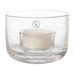 Portavelas de cristal Ernst, Ø8x6 cm