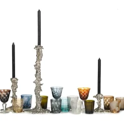 Portavelas Drip S 14 cm, Plateado