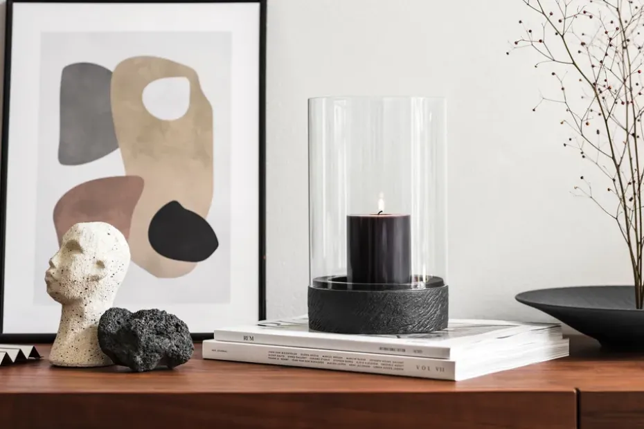 Portavelas Manufacture Rock Home Hurricane L, Negro
