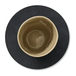 Posavasos circular Cloud reversible 1 pieza, negro-marrón