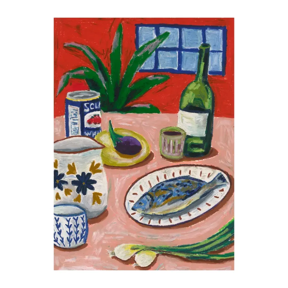Póster Composition with Fish, 70x100 cm