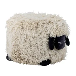 Puf de lana Dolly 50x45 cm, Blanco